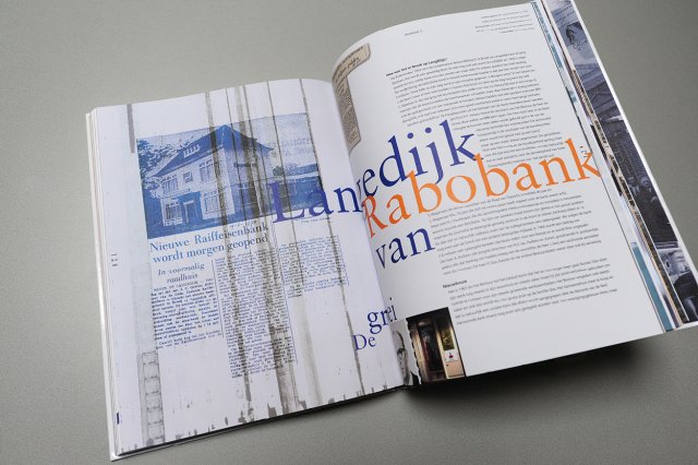 Jubileumboek met goed verhaal  dat voorzien is van een sterke rode draad, door vertaald in tekst, beeld en vormgeving